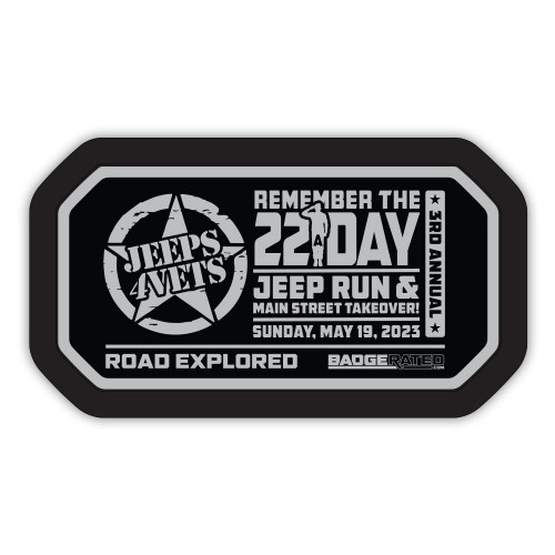 Jeeps 4 Vets 22 a Day 2024 3D Honor Badge (PREORDER)