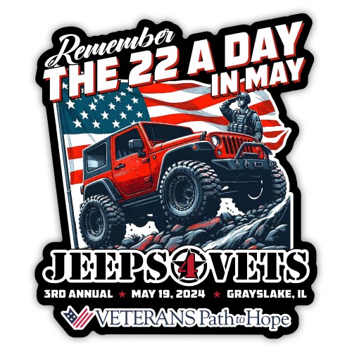Jeeps 4 Vets 22 a Day 2024 Decal (PREORDER)