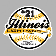 Illinois Lightning Travel Baseball Decal w/ CUSTOM NUMBER