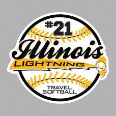 Illinois Lightning Travel Softball Decal w/ CUSTOM NUMBER
